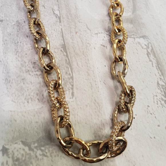 Stella & dot gold tone pave link necklace - Picture 4 of 9